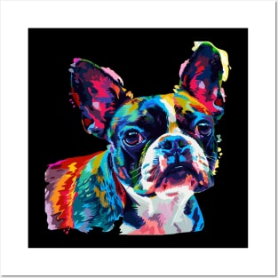 Boston Terrier Colorfull Pop Art Design For Dog Onwer Posters and Art